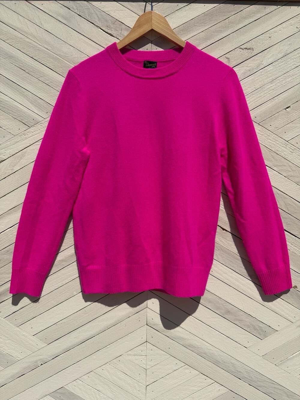 CREWCUTS Kids 100% Cashmere Hot Pink Crewneck Sweater | size XL 12/14